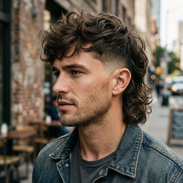 Burst Fade Mullet