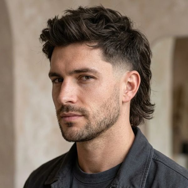 Classic Low Taper Fade Modern Mullet