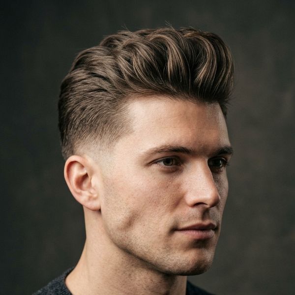 Classic Low Taper Fade Quiff Haircut