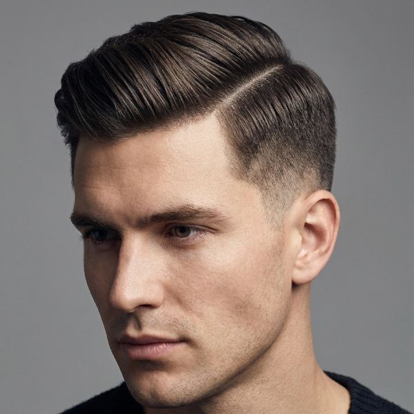 Classic Low Taper Fade Side Part