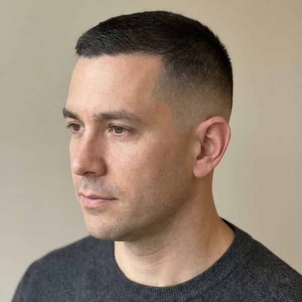 Crew Buzz Cut with Low Taper Fade