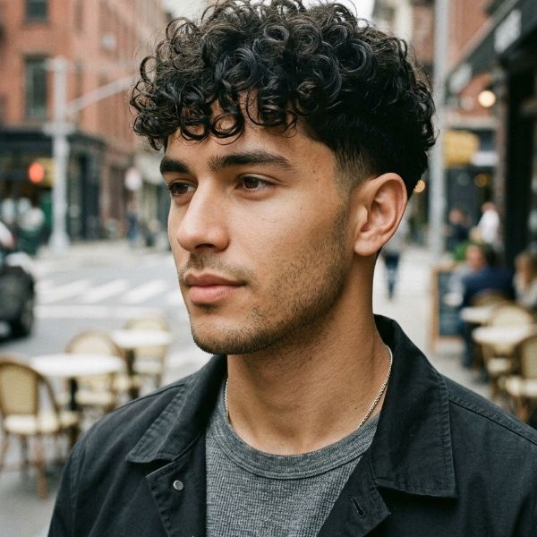 Curly low taper fringe