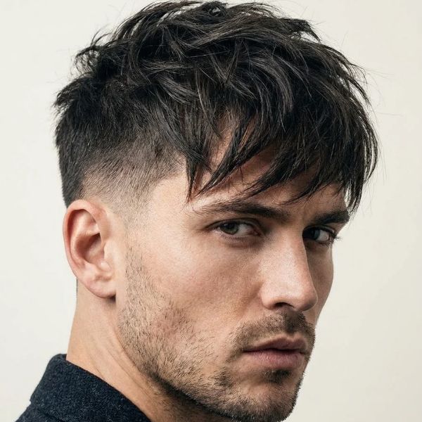Long Textured Crop With Low Taper Fade 