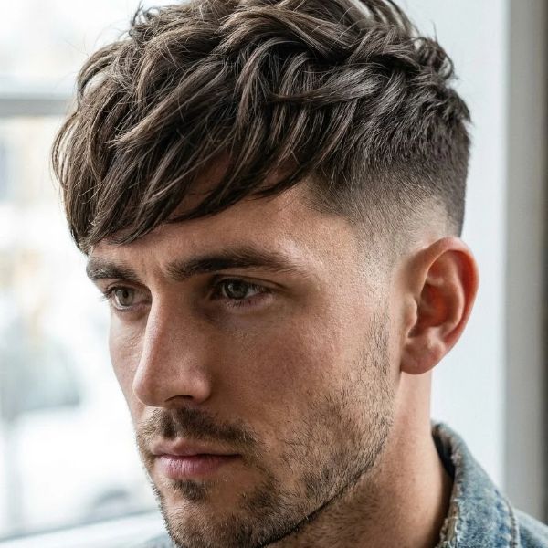 Long Textured Crop with Low Taper Fade
