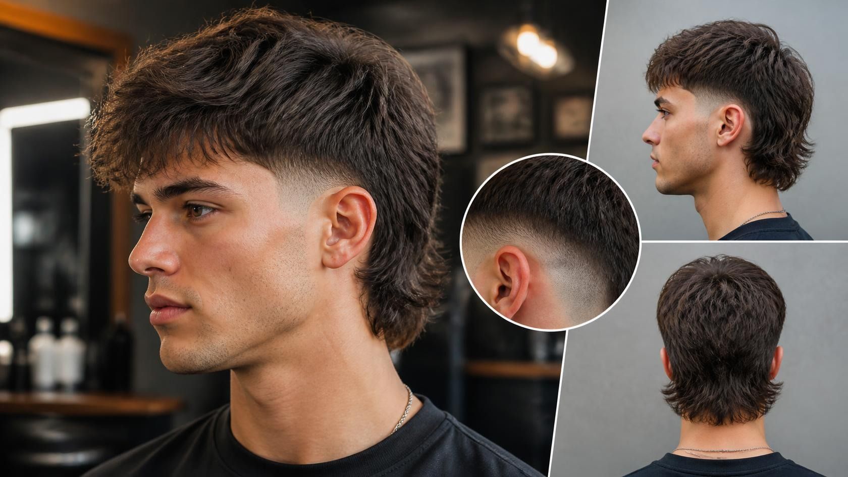 Low Taper Fade Modern Mullet Haircut