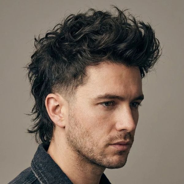 Messy Low Taper Fade Modern Mullet Haircut