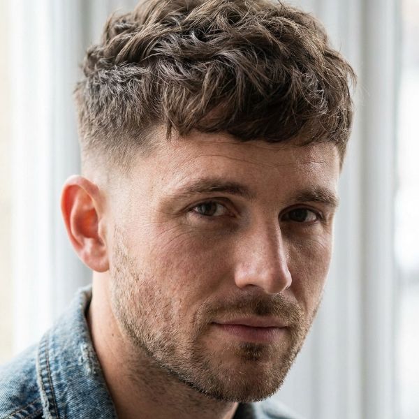 Messy Low Taper Fade Textured Crop Haircut