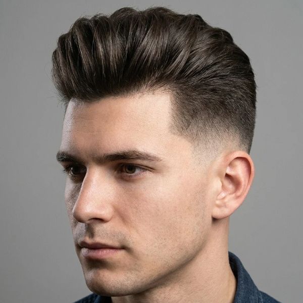 Modern Low Taper Fade Quiff Haircut