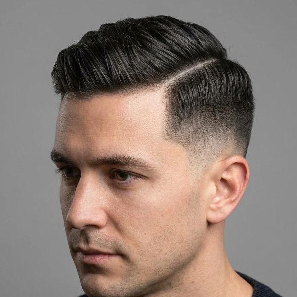 Modern Low Taper Fade Side Part