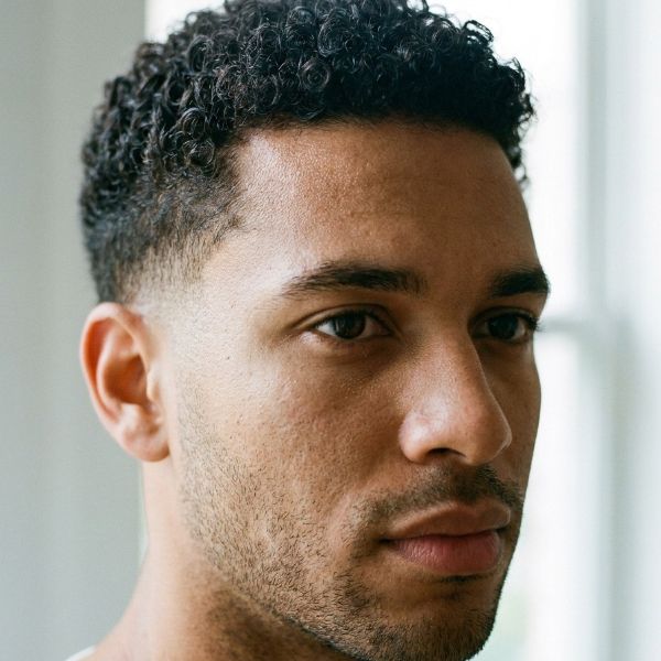 Short Curly Mid Taper