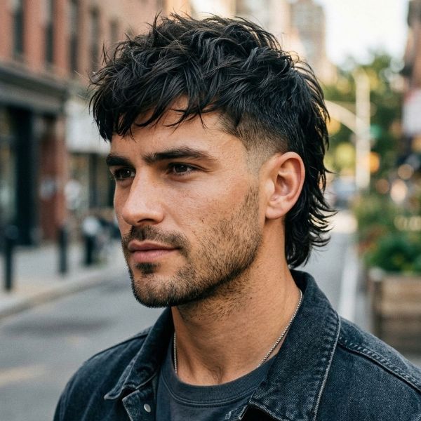 Short Low Taper Fade Modern Mullet Haircut