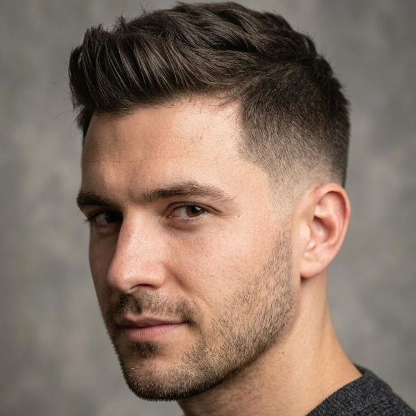 Short Quiff with Low Taper Fade