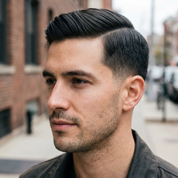 Straight Hair Low Taper Fade Side Part