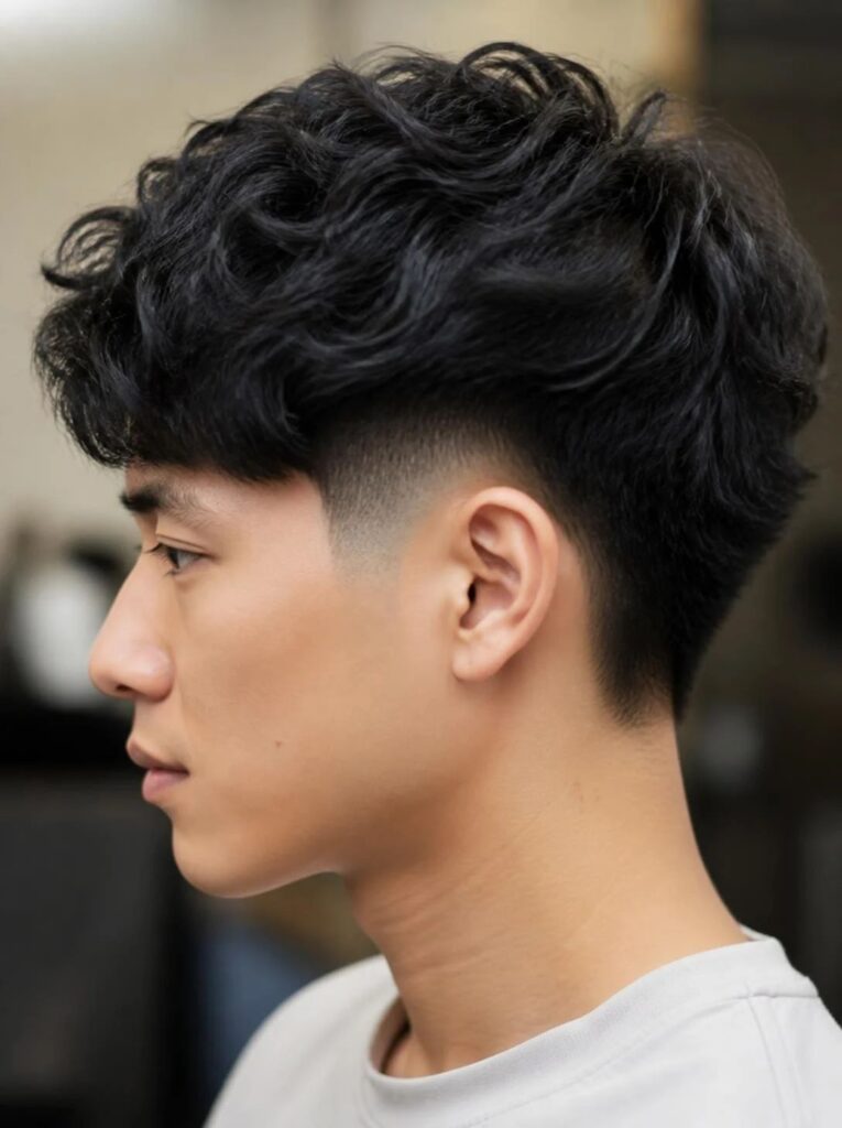 Taper Curly Burst Fade
