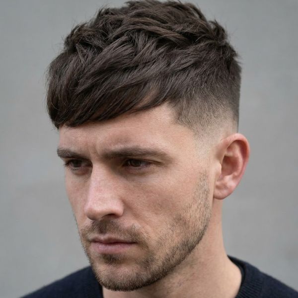 Textured Crop Mid Fade 