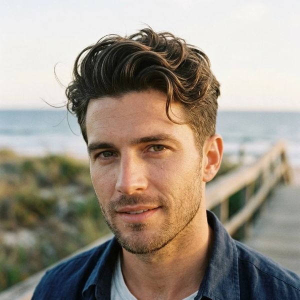 Wavy Quiff with Sea Salt Texture