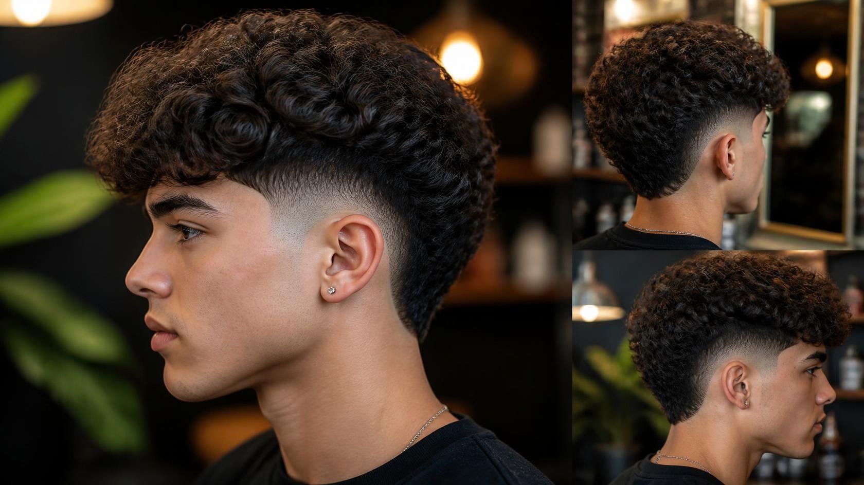 burst fade with curly hair