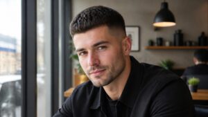 low fade textured crop men