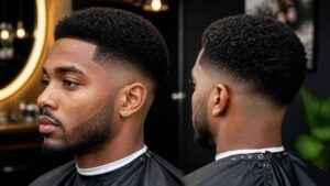 low taper fade black male