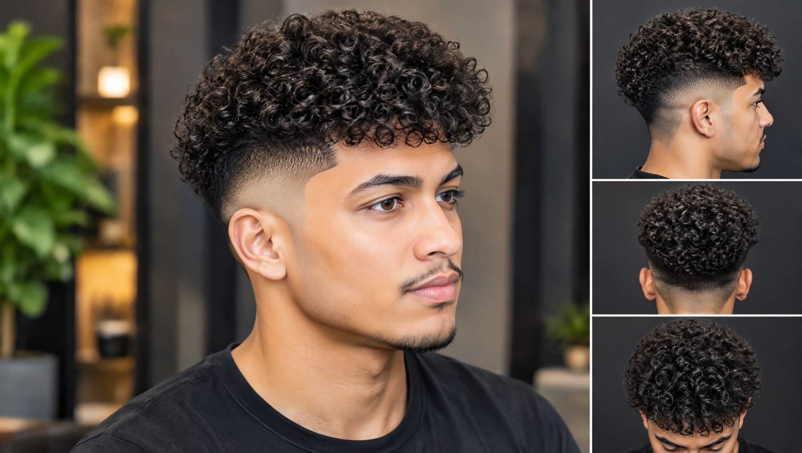mid taper fade curly hair