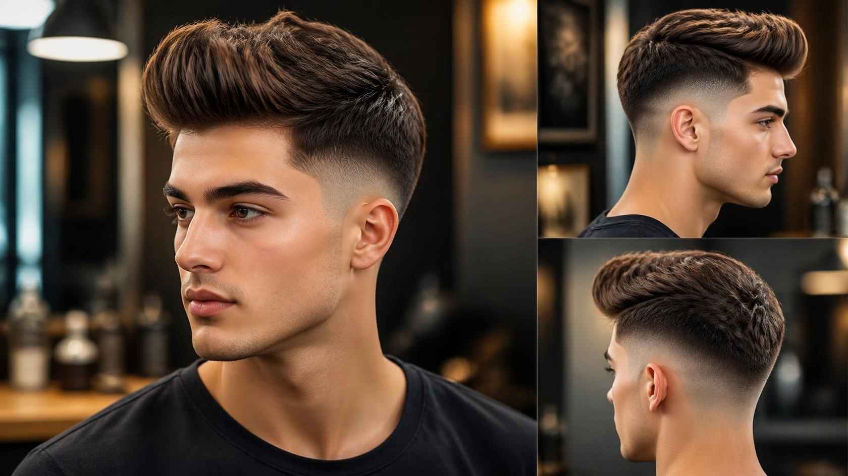 taper fade with quiff